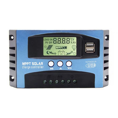 Regulator de încărcare solar MPPT 30/40/50/60A Afișaj LCD dublu USB DC 12V 24V Regulator de încărcare cu panou de celule solare automat cu sarcină