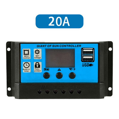 10A/20A/30A/40A/50A/60A päikesepatarei laadimise kontroller 12V/24V PWM LED digitaalne ekraan Automaatne identifitseerimine kahe USB-ga päikesepatarei paneel