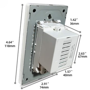 Shawader US Стенен дуплекс Щепсел Електрически контакт 2.1A Двоен USB захранващ адаптер Закалено стъкло Американски Канада Мексико Япония