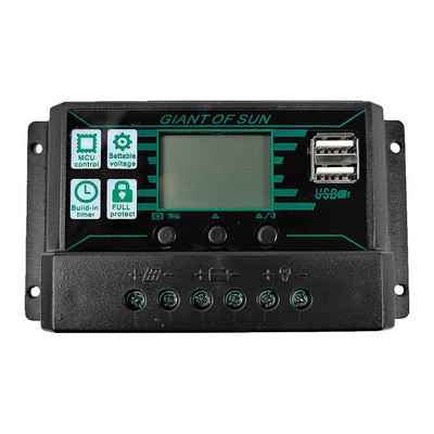 MPPT/PWM solárny regulátor nabíjania 12V 24V solárny panel, regulátor batérie, 2 USB porty, LCD displej, 10A 20A 30A 40A 50A 60A 100A
