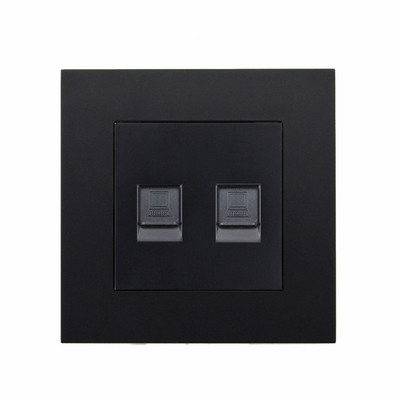 Cat5e Rj45 sienas kontaktligzda interneta kontaktligzda ar televizora izvadi Sienas datu dubultā datora ligzda plastmasas panelis RJ45 interneta datora ligzda