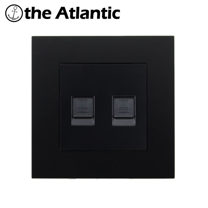 Cat5e Rj45 sienas kontaktligzda interneta kontaktligzda ar televizora izvadi Sienas datu dubultā datora ligzda plastmasas panelis RJ45 interneta datora ligzda