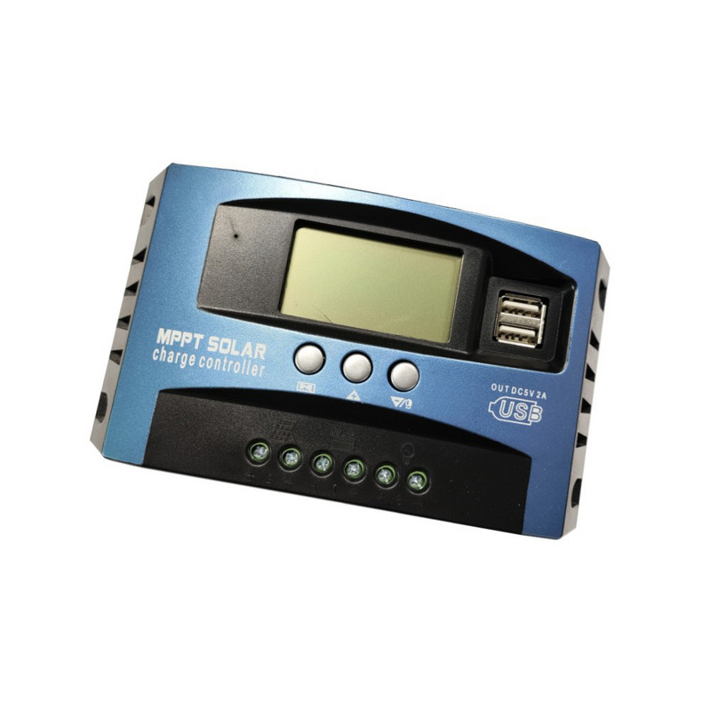 30/40/50/60/100A MPPT solárny regulátor nabíjania s duálnym USB LCD displejom 12V 24V automatický regulátor nabíjačky solárnych článkov so záťažou