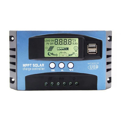 30/40/50/60A MPPT solárny regulátor nabíjania s dvojitým USB LCD displejom DC 12V 24V automatický regulátor nabíjačky solárnych článkov so záťažou