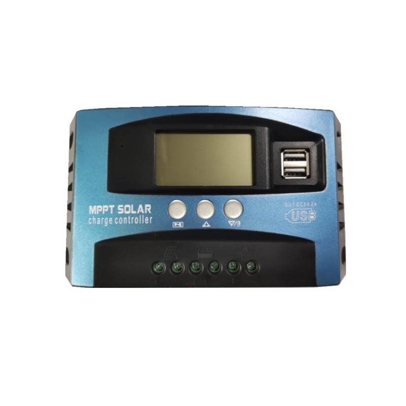 30/40/50/60A MPPT saules uzlādes kontrolieris Dual USB LCD displejs DC 12V 24V automātiskais saules bateriju paneļa lādētāja regulators ar slodzi