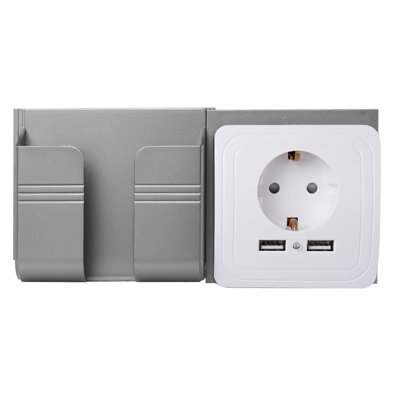 Adaptér na nabíjanie do steny Bcsongben s dvojitým USB portom, nabíjanie 2A, adaptér na nabíjanie do steny, zásuvka EU, čierna, biela, strieborná