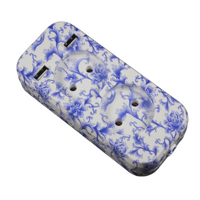 USB hosszabbító aljzat telefon töltéshez Fa és fehér szín Ingyenes szállítás Dupla USB port 5 V 2A usb fali aljzat KFW-01-10