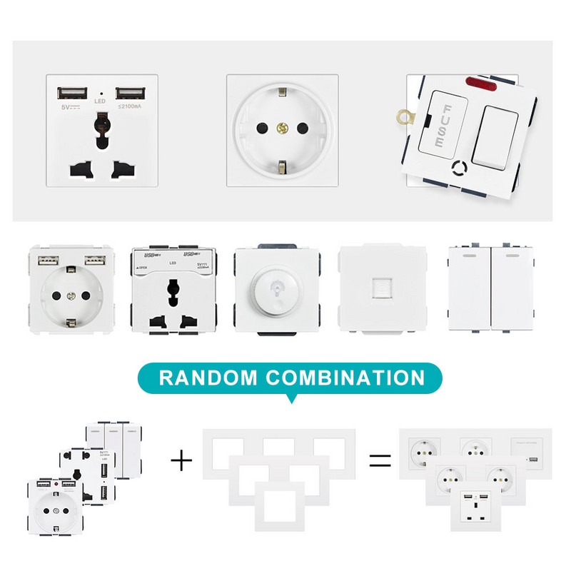 SRAN fali RJ11 és RJ45 aljzat, fehér fekete arany szálszürke égésgátló PC panel 86mm*86mm telefon és internet interfész