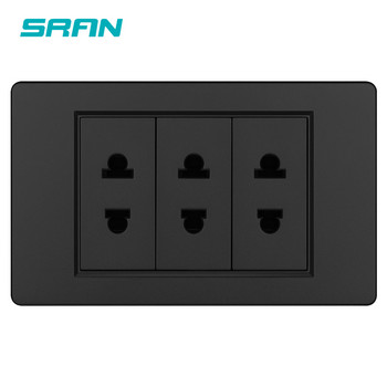 SRAN 2 отвора универсален контакт PC панел от огнеустойчив материал 118*72mm 2/3 стенни електрически контакта 16A 110v-250v