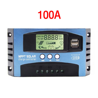 Controler de încărcare solară 30/40/50/60/100A MPPT Afișaj LCD dublu USB 12V 24V Regulator de încărcare cu panou solar automat cu încărcare