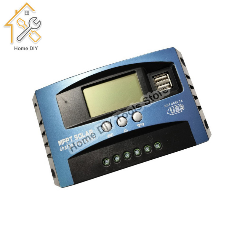 Controler de încărcare solară 30/40/50/60/100A MPPT Afișaj LCD dublu USB 12V 24V Regulator de încărcare cu panou solar automat cu încărcare