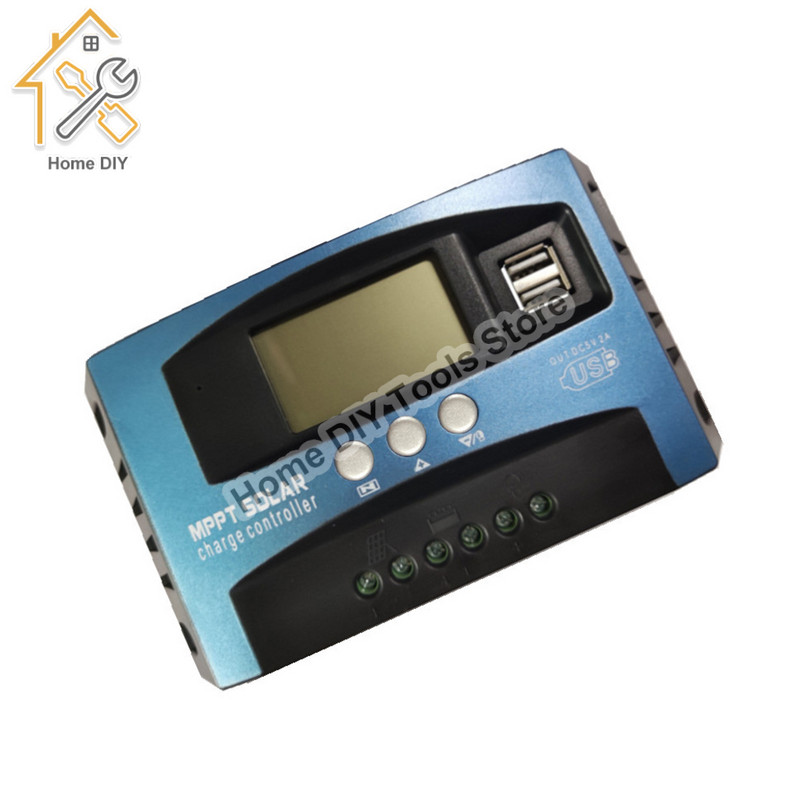 Controler de încărcare solară 30/40/50/60/100A MPPT Afișaj LCD dublu USB 12V 24V Regulator de încărcare cu panou solar automat cu încărcare