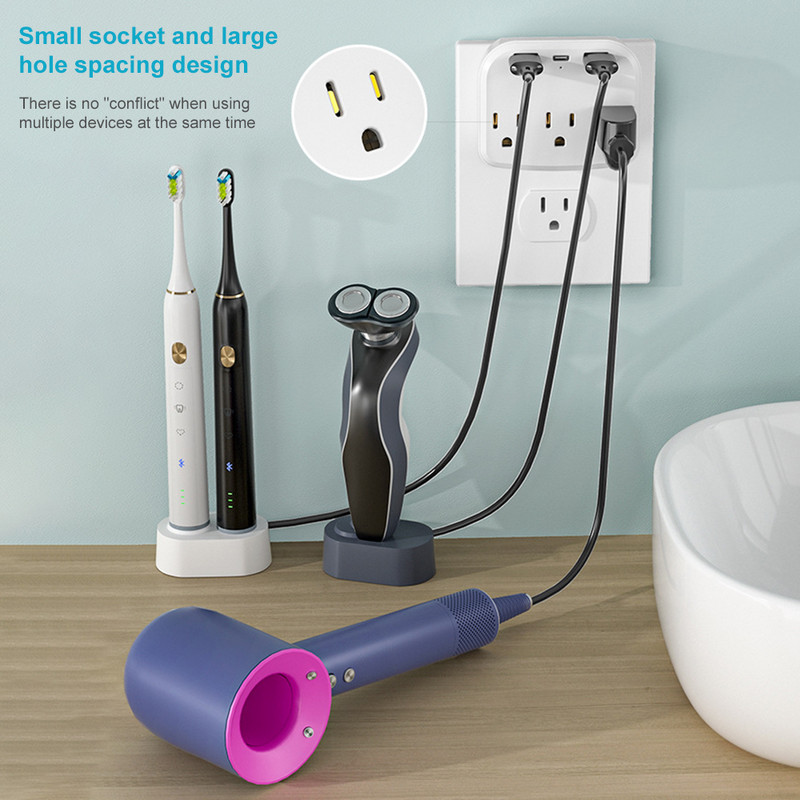 2 USB 3,4A rozširovač zásuviek do siete US, USB nabíjačka do siete, 3 rozbočovače elektrických zásuviek kompatibilné s americkou zásuvkou