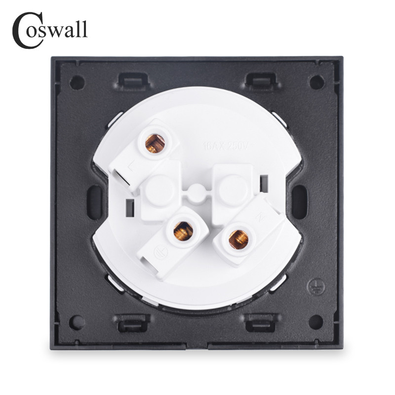 Coswall melns / sudrabaini pelēks matēts alumīnija panelis franču poļu sienas strāvas kontaktligzda, iezemēta ar bērnu aizsardzības slēdzeni