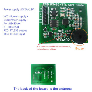 RS485 TTL232 UART 13,56 MHz RFID UID IC Card Reader
