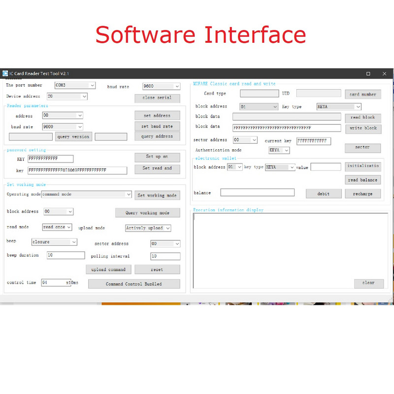 RS485 TTL232 UART 13.56MHz RFID UID IC kártyaolvasó