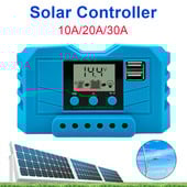 Päikeseenergia laadimise kontroller 10A/20A/30A PV PWM regulaator LCD-ekraaniga plii-happe/liitium-ioonaku päikesepaneeli kontrollerid