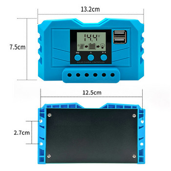Solar Charge Controller 10A/20A/30A PV PWM Regulator with LCD Display Lead-Acid/Ion Battery Solar Panel Controller