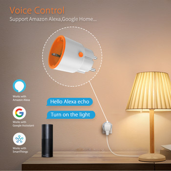 Aubess Tuya ZigBee3.0 Smart Plug EU 16A 3680W Power Socket Outlet With Energy Monitor, Voice Control Work with Alexa Google Home