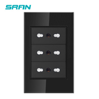 SRAN Италия Чили Стандартен щепсел с USB и Type-c 5v 2a,118mm*72mm кристален стъклен панел 16A 250V Стенен контакт