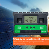 12V/24V MPPT solárny regulátor nabíjania s LCD displejom 30A/40A/50A, regulátor solárnych panelov, regulátor výroby fotovoltaických panelov