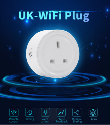 CoRui EWeLink Smart Socket Plug UK/US Plug Мобилно дистанционно управление Щепсел за синхронизация Гласово управление Електрически контакт Интелигентен дом