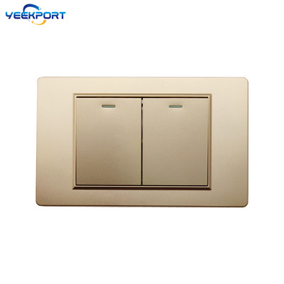 118 mm brazílska štandardná 3-cestná zlatá PC horľavosť panel 10A 3-dierková zásuvka s 2 USB portami