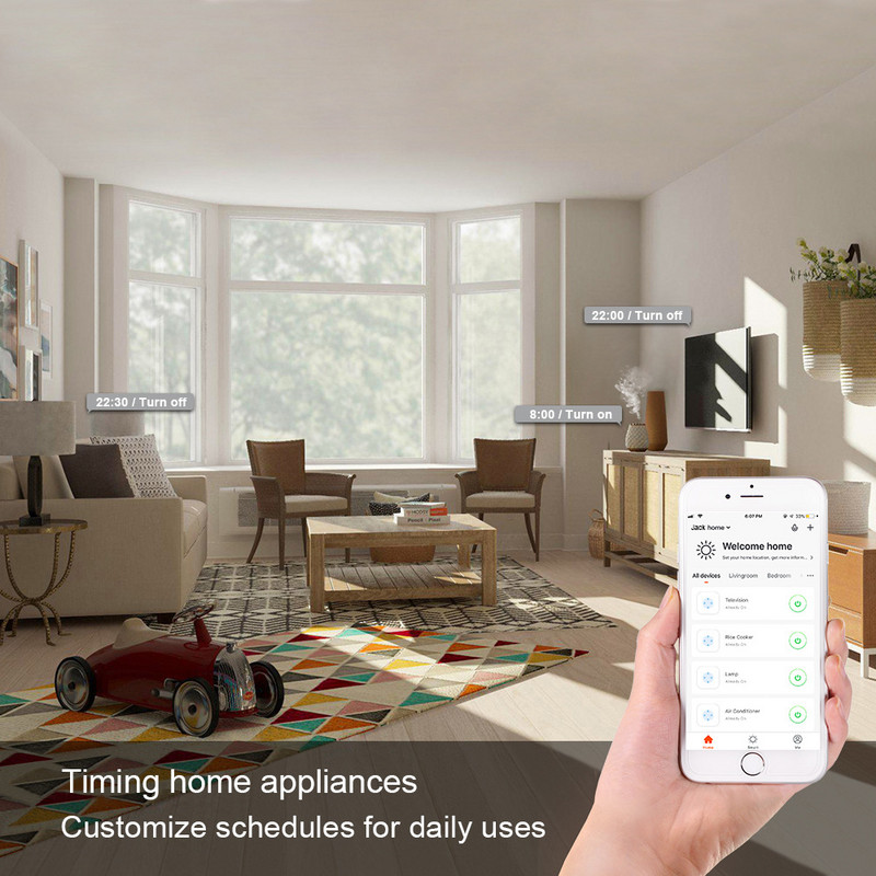 Itālija Čīle Tuya WiFi viedais spraudnis 16A laika izvads strāvas monitora ligzda Smart Life APP vadība darbojas ar Alexa Google Alice
