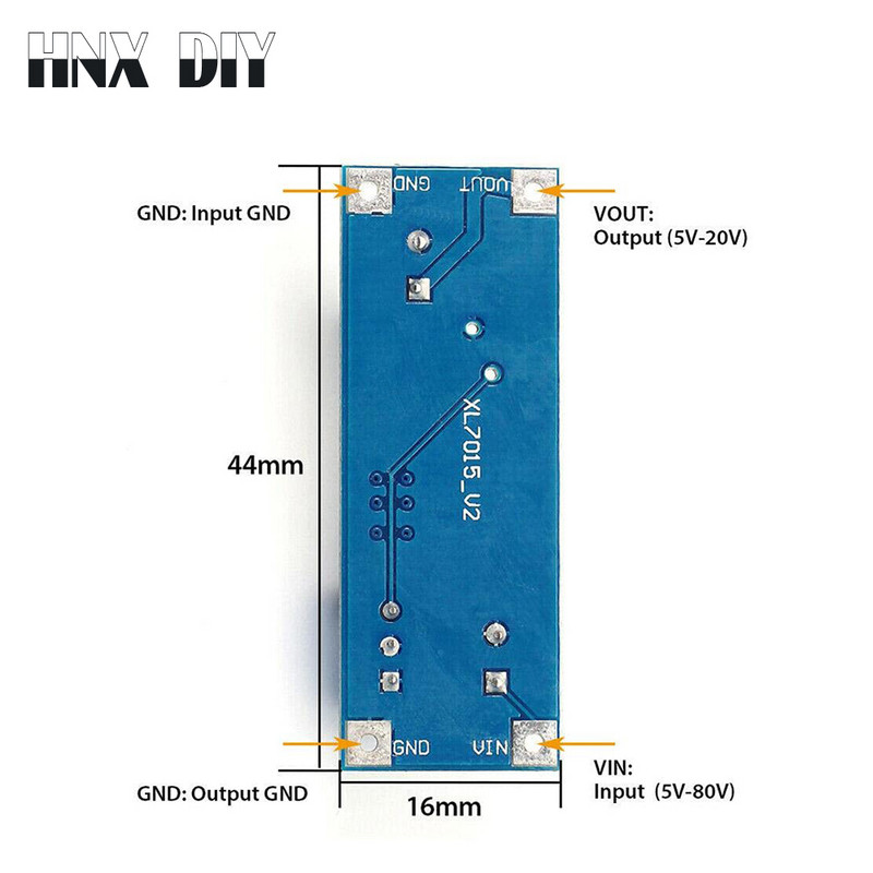 5db XL7015 DC-DC Feszültség átalakító Leléptető modul 5V-80V Széles feszültség bemenet 7005A LM2596 DC DC Buck tápegység