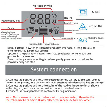 Solar Controller Lithium Battery Regulator 10A100AMPPT Controller Regulator Dual USB Battery Charge Controller