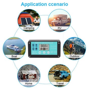 MPPT Solar Charge Controller Πολλαπλής Προστασίας Solar Solar QC3.0 Controller με οθόνη LCD