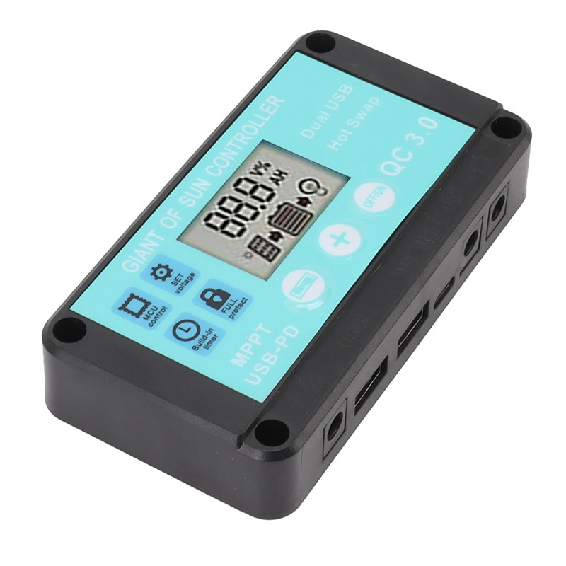 MPPT Solar Charge Controller többszörös védelem Solar Solar QC3.0 vezérlő LCD képernyővel