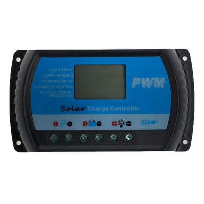 PWM 30A USB saulės kolektorių įkrovimo valdiklis 12V 24V automatinis LCD reguliatorius RTD