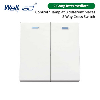 Tapéta Fehér akril panel ezüst szegélyű fali lámpa kapcsoló funkciógombbal, csak barkácsolásmentes kombináció 52*52mm