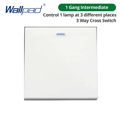 Tapéta Fehér akril panel ezüst szegélyű fali lámpa kapcsoló funkciógombbal, csak barkácsolásmentes kombináció 52*52mm