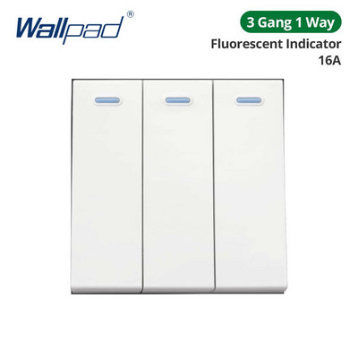 Tapéta Fehér akril panel ezüst szegélyű fali lámpa kapcsoló funkciógombbal, csak barkácsolásmentes kombináció 52*52mm