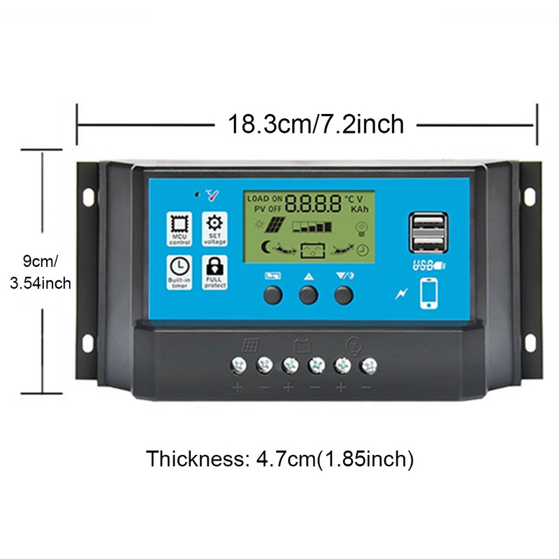 1/2/3 napelemes vezérlő kompakt méret beállító panel Egyszerű működés Kidolgozottság Ipari kellékek vezérlőeszköz 10A