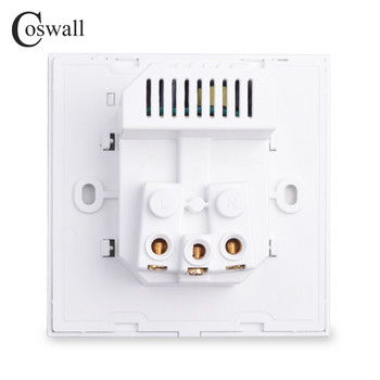 COSWALL 2020 Нов стенен захранващ контакт, заземен 16A френски стандартен електрически контакт с 2100mA двоен USB порт за зарядно устройство за мобилни устройства