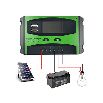 Соларен контролер за зареждане 12V/24V литиева оловно-киселинна батерия Соларен контролер PMW Управление на зареждането Соларно зарядно устройство Регулатор 10A