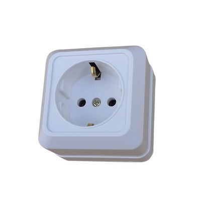 CXFG pinnale paigaldatav seinakontakt 10A 250V One European Socket (S1009P) Leegiaeglustav ABS tagaiste