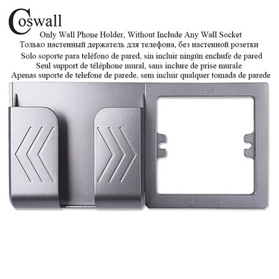 COSWALL Tvrdené sklenené panely Biela zásuvka pre EÚ / Španielsko / Rusko Uzemnená s 18W rýchlonabíjačkou typu A a C s dvojitým USB