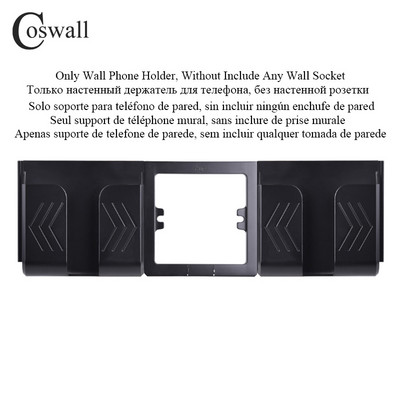 COSWALL Tvrdené sklenené panely Biela zásuvka pre EÚ / Španielsko / Rusko Uzemnená s 18W rýchlonabíjačkou typu A a C s dvojitým USB