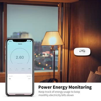 Wifi TUYA 16/20A Smart Plug Brazil Standard Socket with Power Monitor Smart Life APP Τηλεχειριστήριο φωνής για το Google Home Alexa