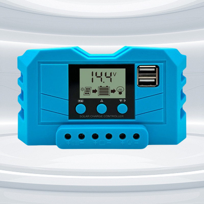 Solárny regulátor nabíjania 10A/20A/30A s duálnym USB výstupom 5V/2A, PWM regulátorom solárnych panelov, kompatibilným s olovenými/lítium-iónovými batériami.
