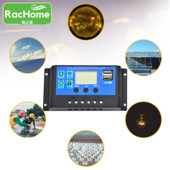 Solárny regulátor nabíjania PWM 12V 24V 10A Automatické regulátory LCD Dual USB Veľký LCD displej Solárny panel Regulátor nabíjania 5V výstup