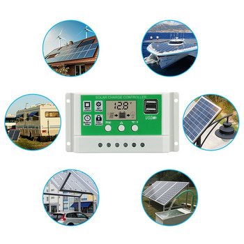 Προβολή! Solar Street Light Controller Διπλή έξοδος USB 12V/24V RBL-30A-Li Solar Controller