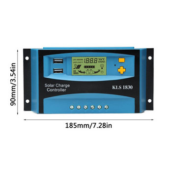 30A PWM Solar Charge Controller 12V/24V PWM Solar Charge Controller Auto Adjustable Parameter Intelligent Regulator
