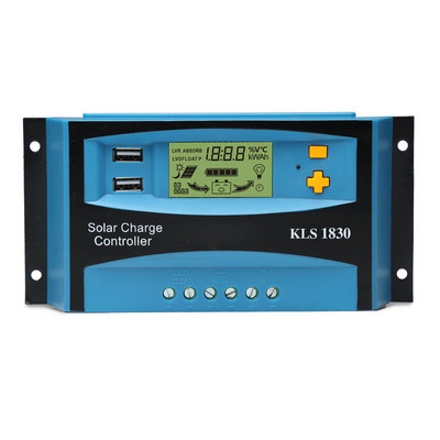 30A PWM solárny regulátor nabíjania 12V/24V PWM solárny regulátor nabíjania s automatickým nastaviteľným parametrom, inteligentný regulátor