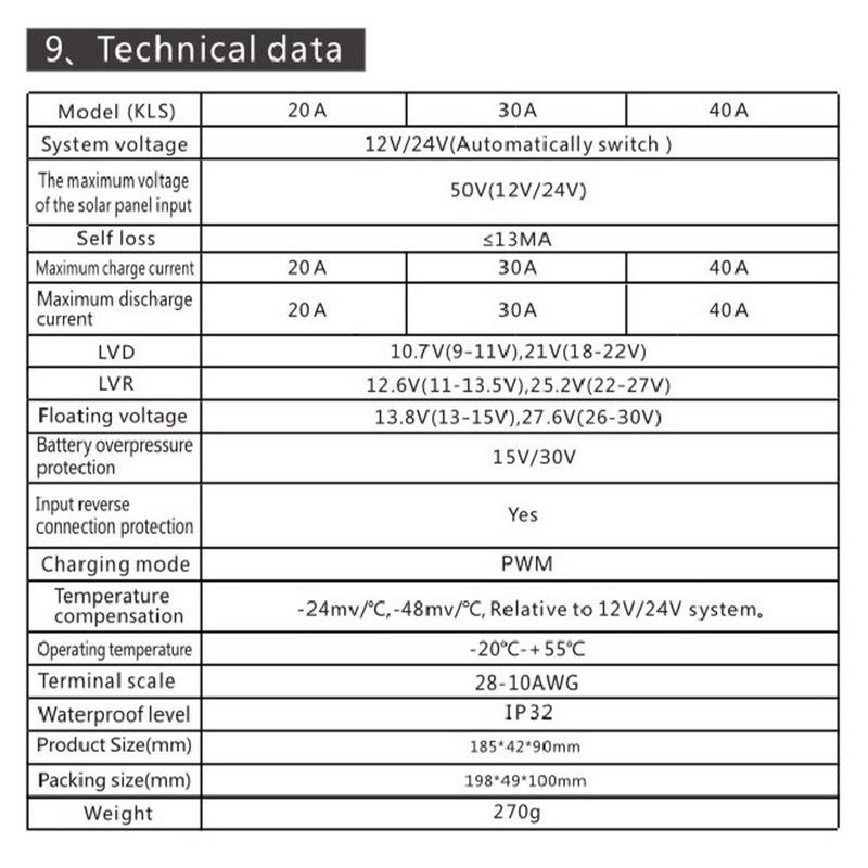 30A PWM solárny regulátor nabíjania 12V/24V PWM solárny regulátor nabíjania s automatickým nastaviteľným parametrom, inteligentný regulátor