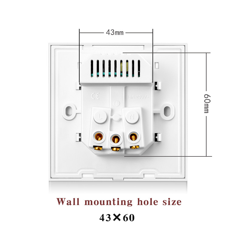 Francúzska štandardná nástenná zásuvka, 16A zásuvka s 2100mA duálnou USB nabíjačkou, čierna, biela, zlatá, sklenený panel 86